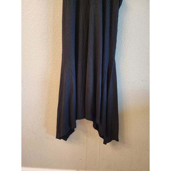 Anthropologie Kingsolver Ribbed Black Midi Dress LBD SZ Medium Sleeveless - Picture 8 of 9